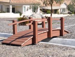 Here we have a maintenance Free, plastic lumber 10 foot bridge Delivered to an upscale Golf Country club, Located in Banning, Ca. 