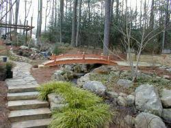 A very nice bridge designed for White Oak Landscaping in Kennesaw, GA 