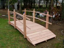 This 12 foot, four feet wide bridge, has extra beams for extra strength.  It's new home is Meridian Mississippi.