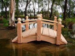 Here we go with a very cute 4 foot single rail Garden Bridge, on it's way to Montrose, New York.