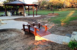 Here is a stained 8 ft short post with solar lights.
